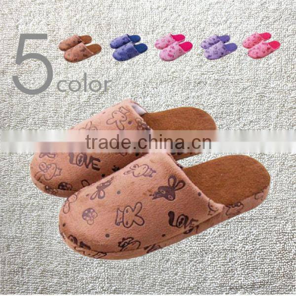 2014 women's winter slippers sweet heart Love cartoon butterfly slippers home flats indoor floor cotton padded shoes
