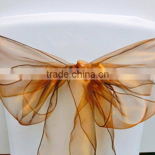 Sheer Chair Decoration Tie Organza Sash for Banquet