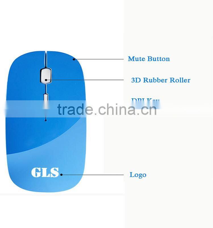 Fashional USB Rechargeable Unique 2.4Gh Wireless Mouse for Apple Notebook