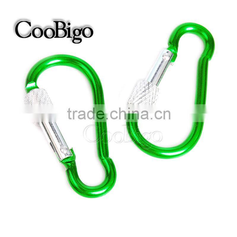 Multicolor Aluminum Spring Locking Carabiner Snap Hook Keychain Hiking Camping #FLQ188-8C(Mix-s)