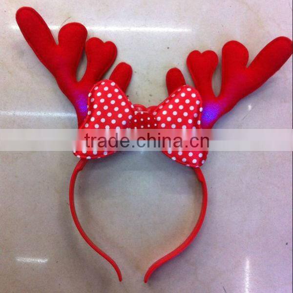 LED flash deer horn shape head bopper for christmas