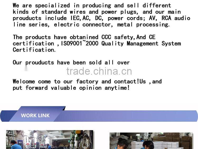 Chinese 2pin flat electrical male to IEC power wire