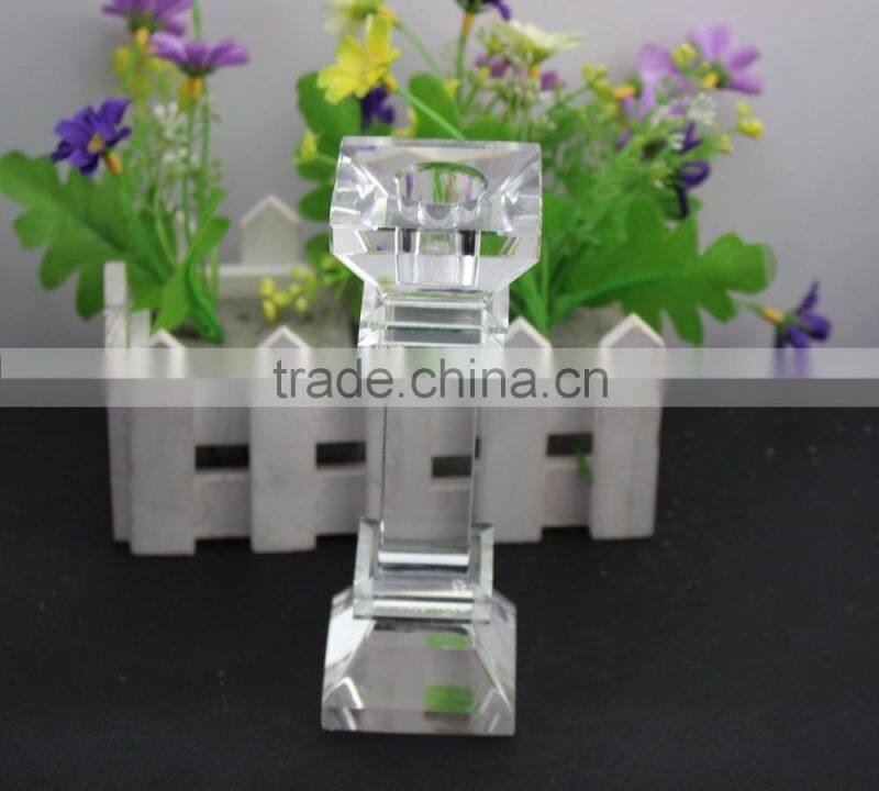 Factory directly sale fashion design European style 130mm clearly color crystal candleholder crystal wedding gift