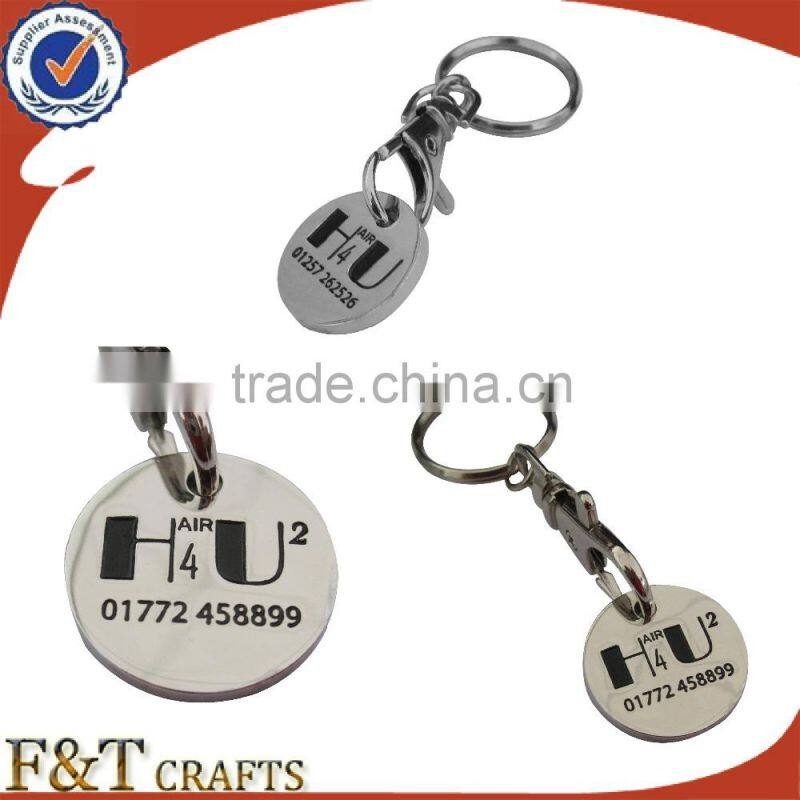 Make plating nickle soft enamel coin for supermarket trolley to sales