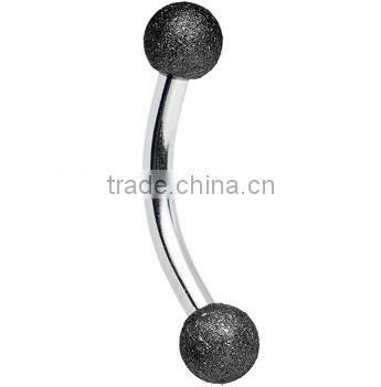 Sandblasted Curved Eyebrow Ring