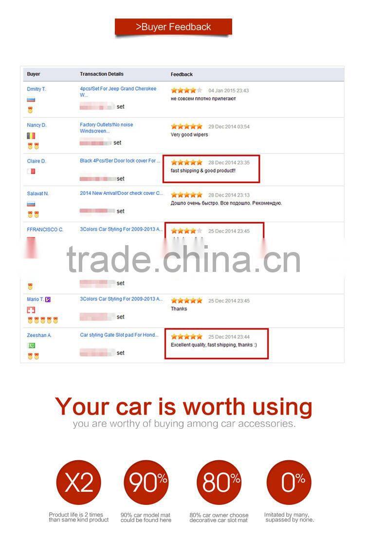 China OEM service car gate slot mat for Honda Crosstour 2014 8pcs/set