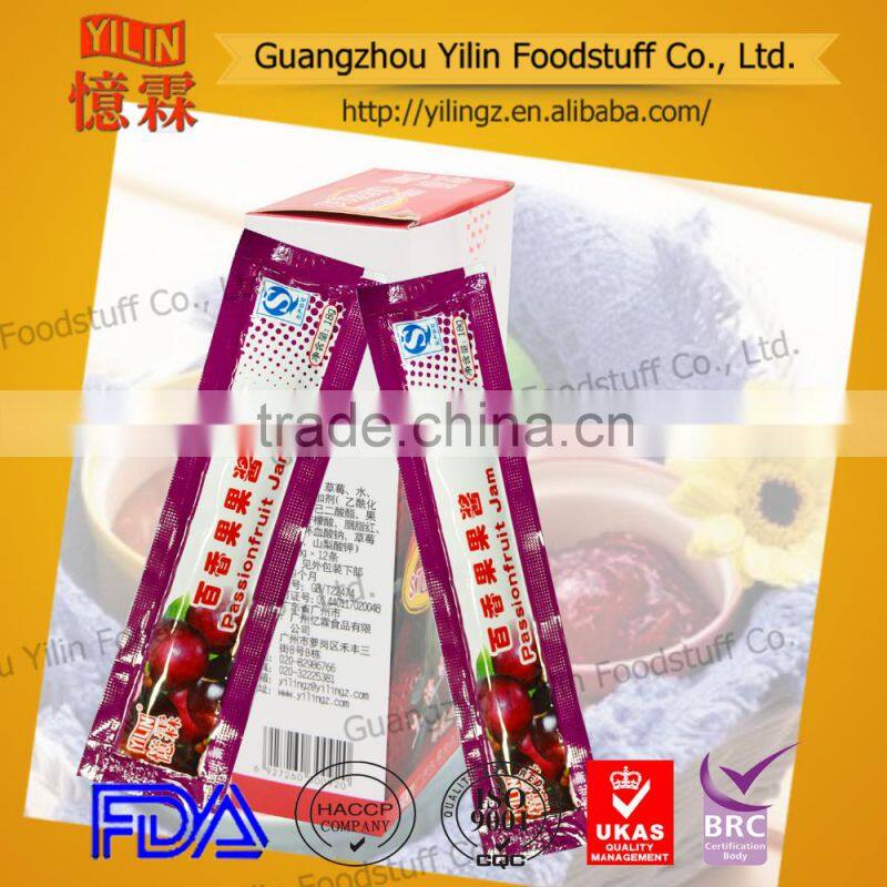 18g small sachet pack Passionfruit jam tube with China Yilin brands