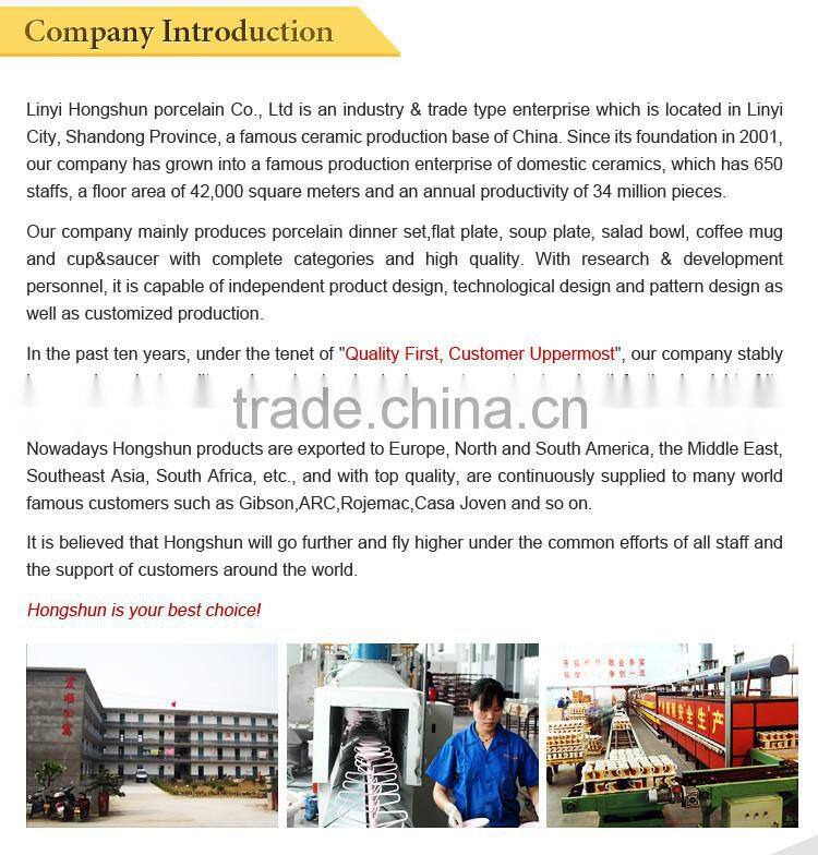 Ceramic flat plate white porcelain dinner plate for Christmas