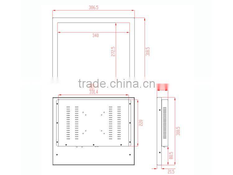 17 inch embedded system all in one pc computer with Intel Celeron 1037u 1.8Ghz touch screen all in one pc