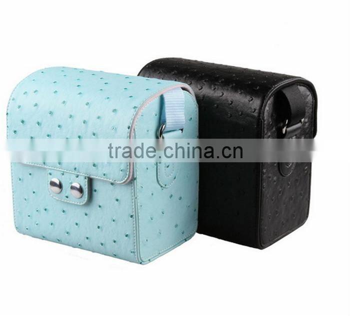 Alibaba competitive price fancy ostrich leather Camera Bag in Dongguan