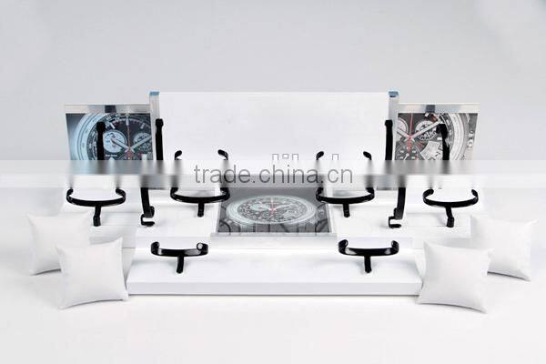 white Painting Cabinet Wood Watch Display Stand & Wooden/Acrylic Watch Display