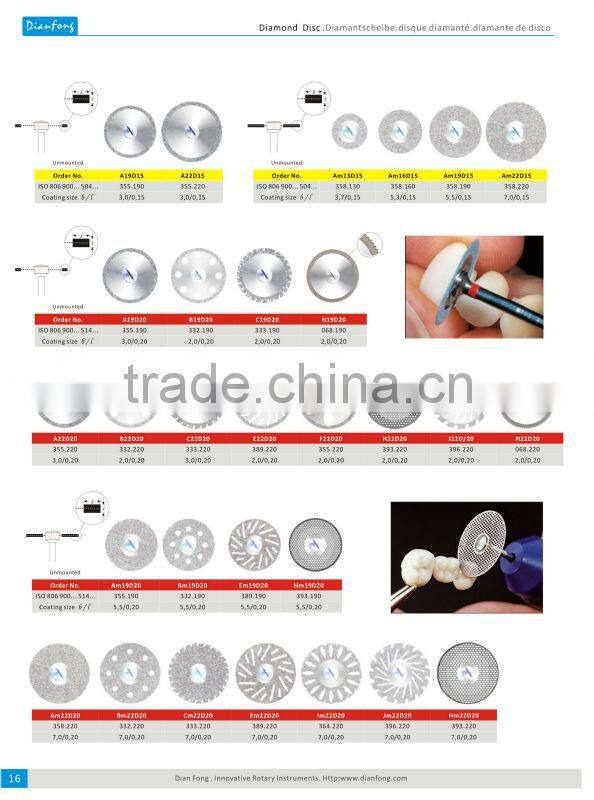 A22D15 22mm Flexible Miniature Solid Dental Edge Coated Diamond Disc Diamond Saw Blades