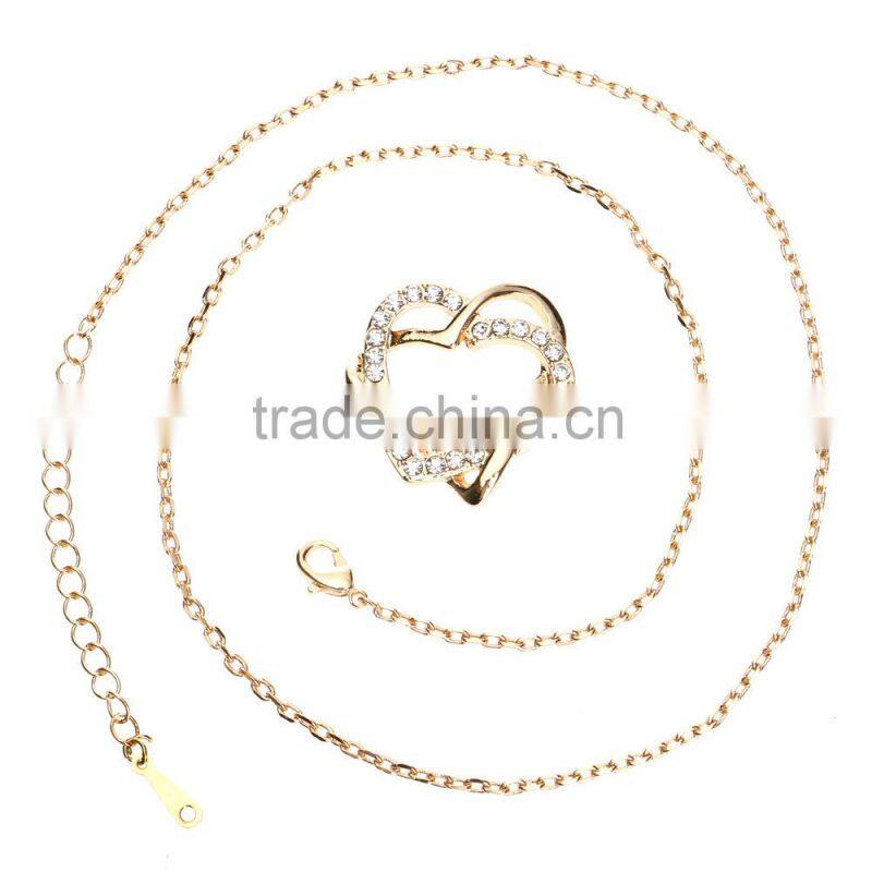 18k women fashion gold heart necklace designs girls high quality 2015