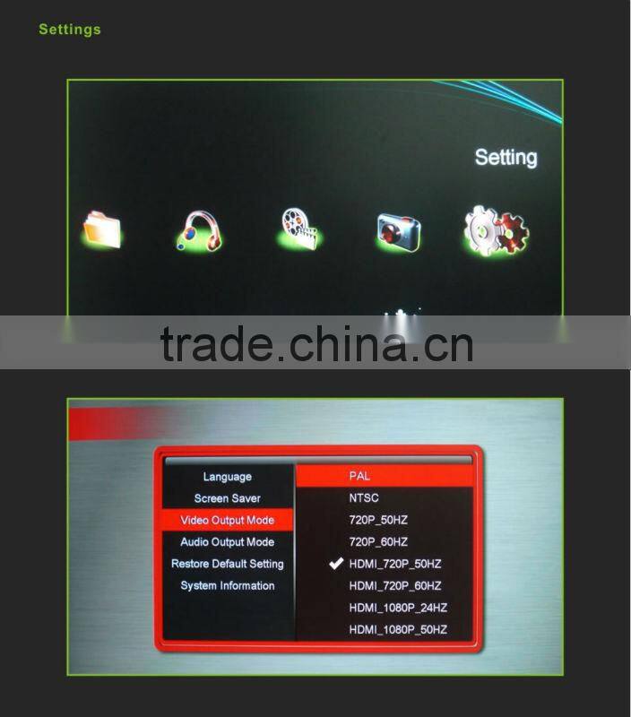 1080P 3D Full HD Media Player HDD media player Digital USB player for TV HDMI output