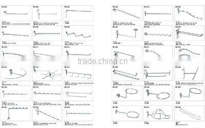 supermarket metal powder white display hook for slating