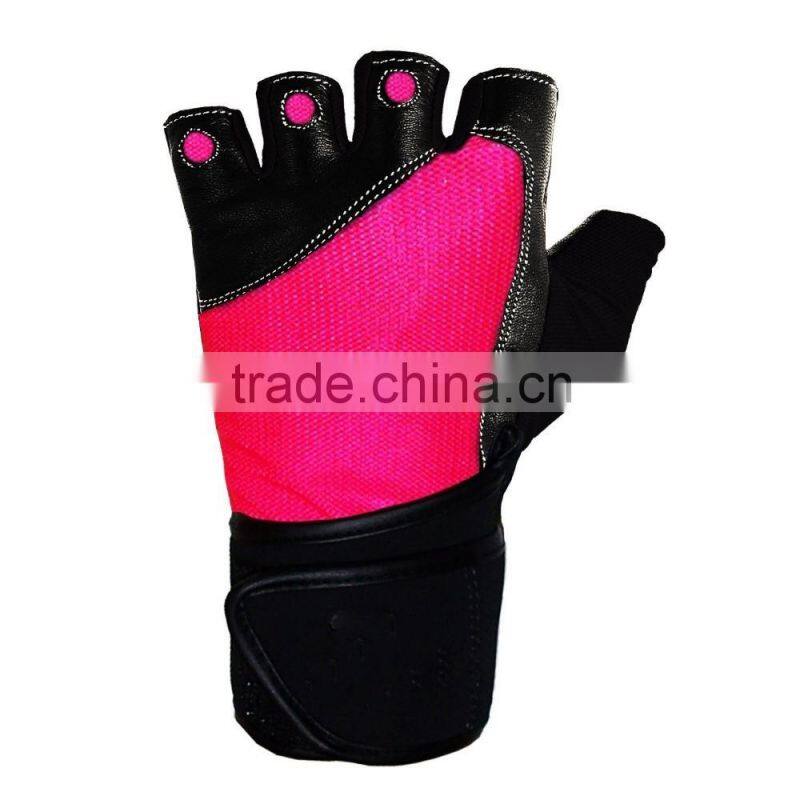 CLE WRIST SUPPORT LEATHER WEIGHT LIFTING BODYBUILDING GLOVES