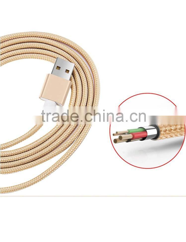 Nylon Braided fast charging micro usb data cable for samsung