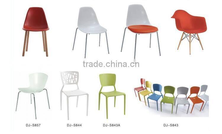 Modern Butterfly Shaped Dining Chairs Plastic Chairs with Metal Legs