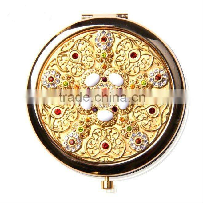 Colorful Crystal foldable mirror/double-sided makeup mirror/compact mirror