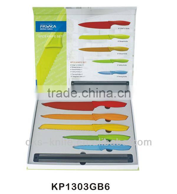 KP1303GB6 Set of 6pcs with Gift Box Non-Stick Stainless Steel color knife set