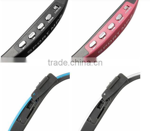 New bulk wireless headset earphone headphone sport mp3 player with FM radio