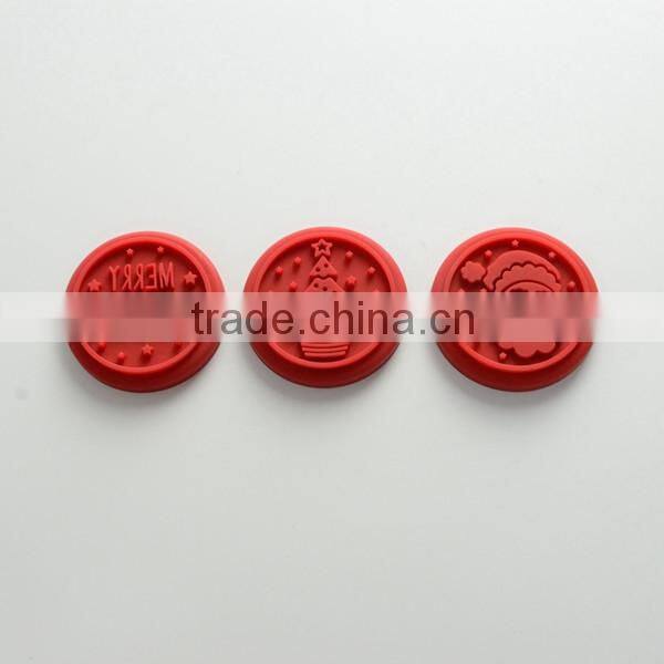 Hot selling food grade silicone cookie stamp with wooden handle