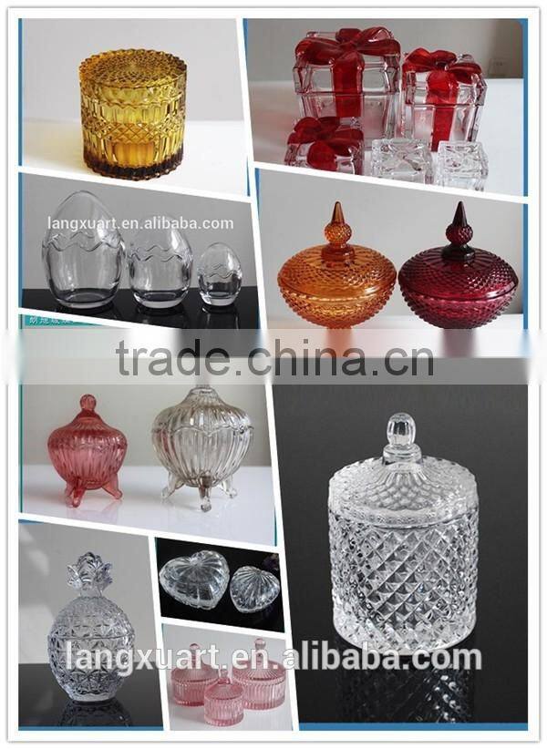 LX-T023 Middle east gold plating luxurious home decorative glass jars and lids