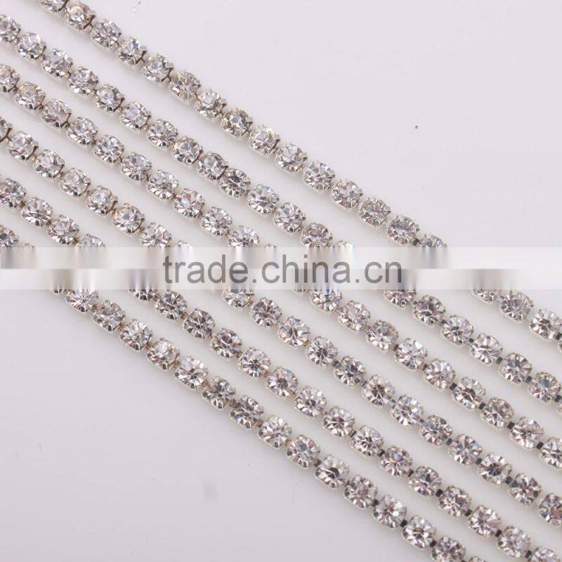 Factory supply rhinestone cup chain for wedding dress