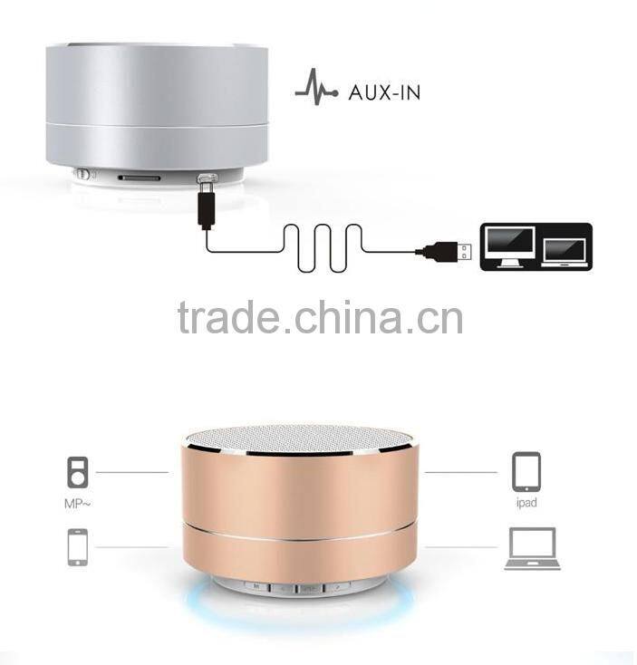 newest and high quality A10 metal bluetooth speaker with led light