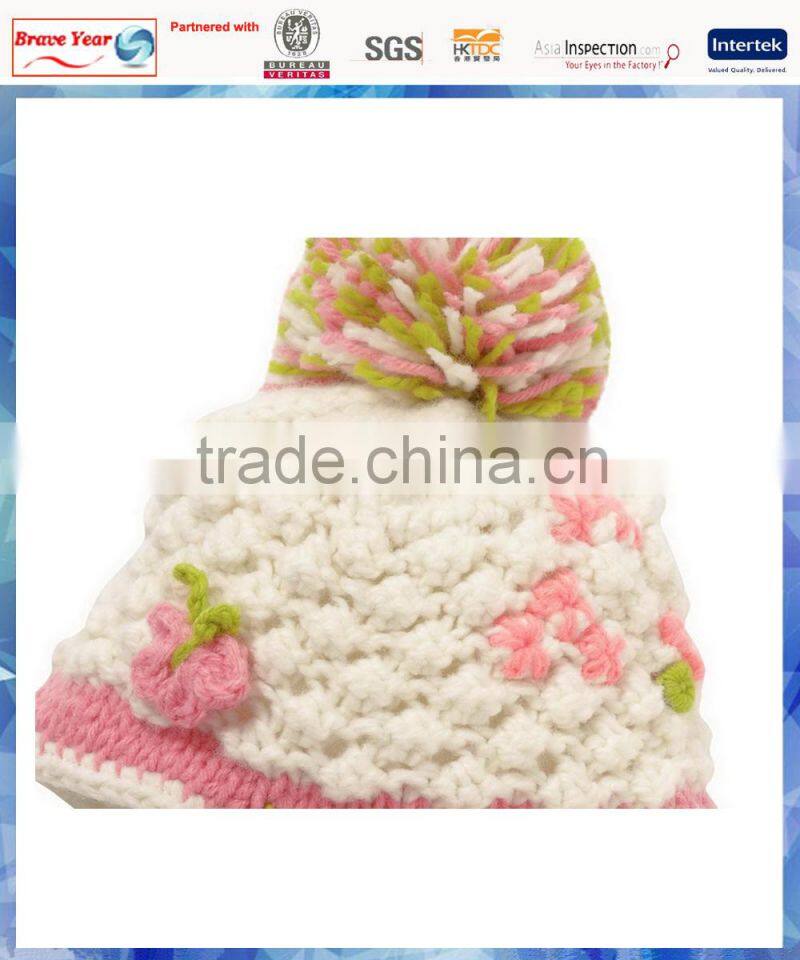 popcorn crochet baby hat with earflap