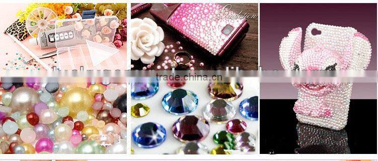 2014 New cheapest flat back non hot fix resin rhinestones beads for nail art phone decorations