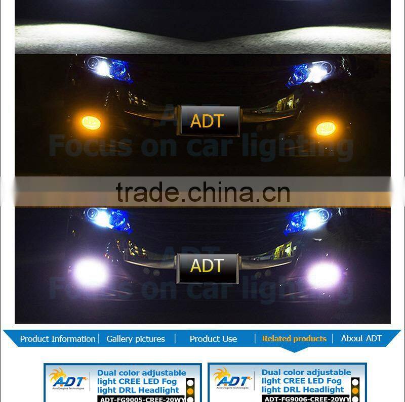 Hot sell 20W USA CR LED fog light dual color H8/H10/H11/9005/9006/H16 color changing fog lamp canbus headlights for VW for Golf5