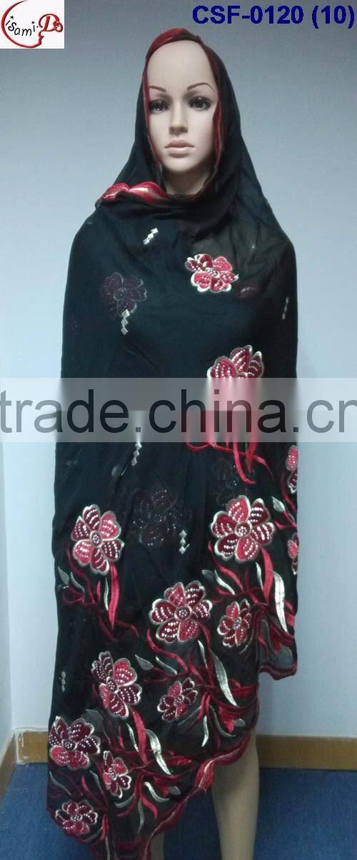CSF-0120(8) 2016 hot sale Muslim scarf, embroidery scarves, shawls, wrap and pashmina