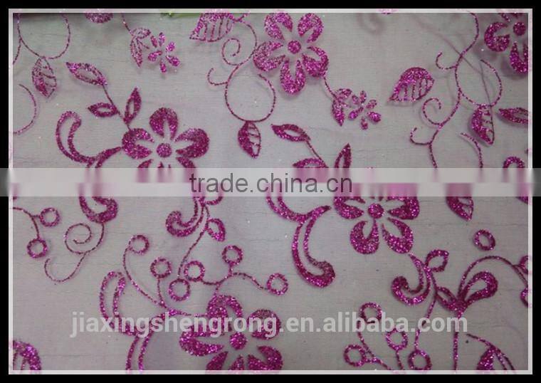 Tulle organza Fabric glitter spray for wedding dress