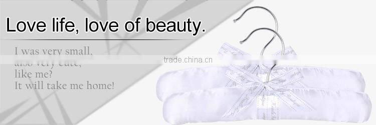 Satin padded hanger child clothes with bowknot