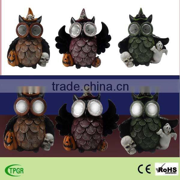 Polyresin owl solar light for garden decoration