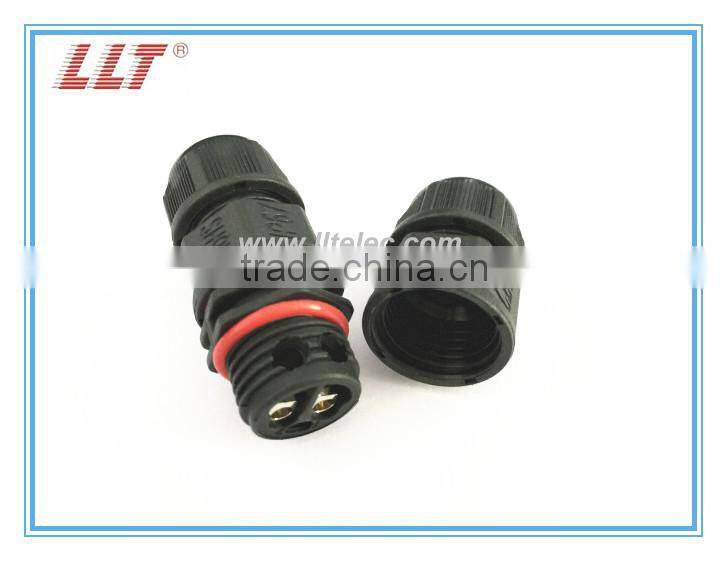 15 amp 2 pole screw terminal straight connector waterproof connector
