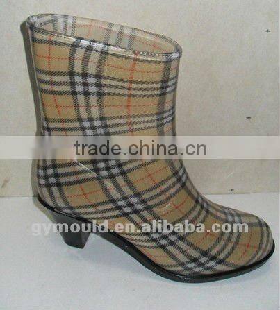 Lady PVC High heel Fashion Rain Boots