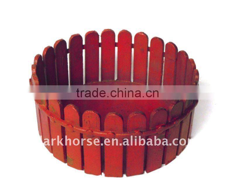 Round Antique Wooden Pot