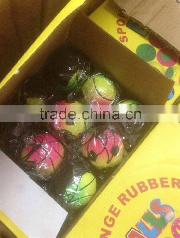 Sof super bouncy rubber dog ball,wrist band dog toy ball