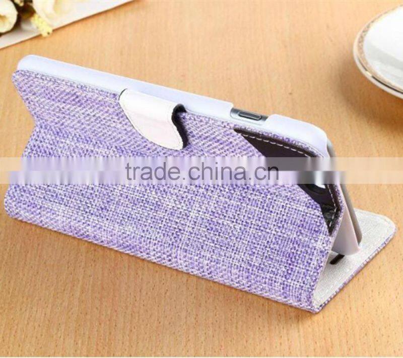 Classic Mix-color Cloth Material Case For iPhone 6s Luxury Stand With Card Slot