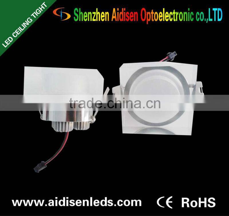 7W crystal surface square led downlight