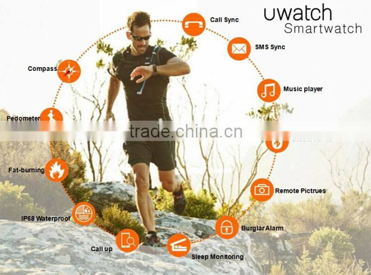 2015 New sport watch Phone with GPS/Heart Rate Monitor waterproof smart watch phone sync IOS android system C