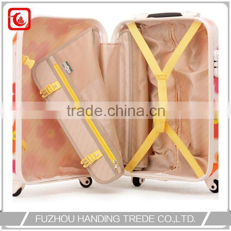 4 wheel flower print trolley suitcase , bright color travel luggage