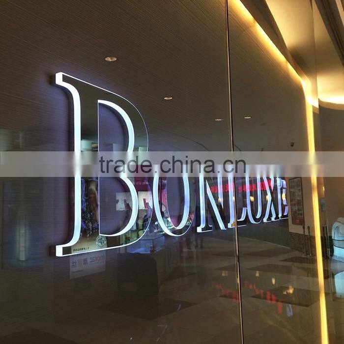 OEM 3d led light up mirror vintage metal letter to make signs
