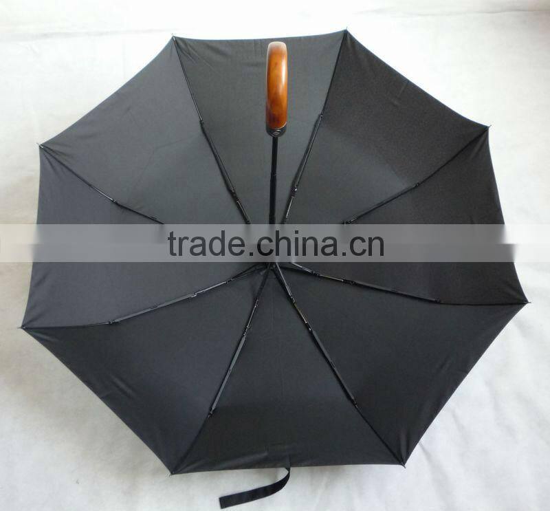 2 folding umbrella with curved rubber handle