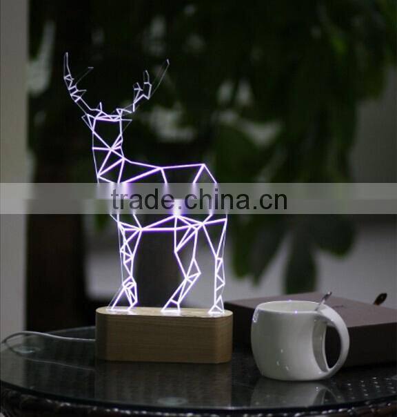 Christmas decoration 5W 3D acrylic LED deer animal light