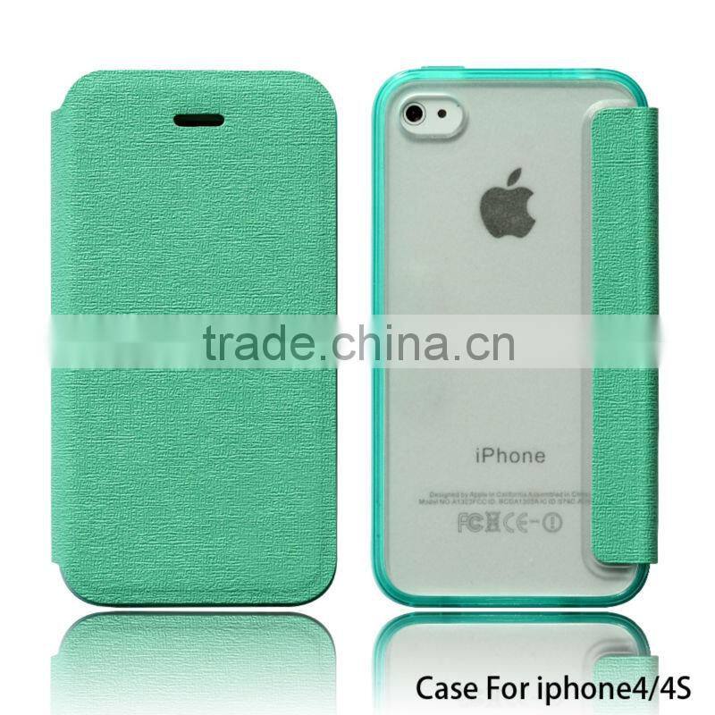 High quality custom leather phone cases for iphone 4 mobile phone