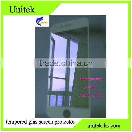 Trade assurance! Electroplating Anti-blue light factory low price 0.21mm tempered glass manufacturer price for iphone 6/6s/6pl