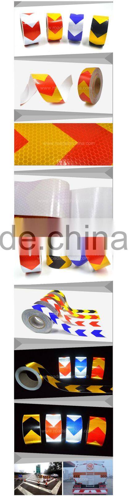 Caution adhesive reflective tape with printing arrow
